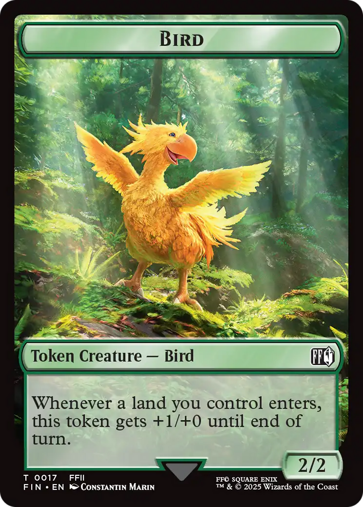 Bird (0017) // Wizard (0015) Double-Sided Token [FINAL FANTASY Tokens] Foil