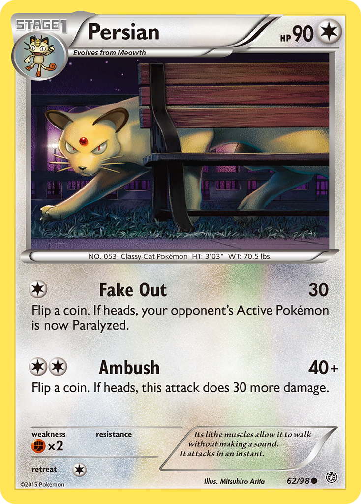 Persian (62/98) [XY: Ancient Origins] Reverse Holofoil