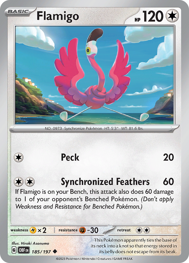 Flamigo (185/197) [Scarlet & Violet: Obsidian Flames] Reverse Holofoil