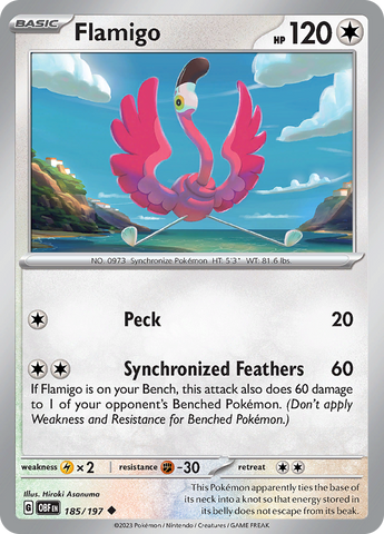 Flamigo (185/197) [Scarlet & Violet: Obsidian Flames] Reverse Holofoil