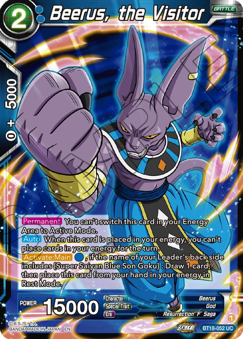 Beerus, the Visitor (BT18-052) [Dawn of the Z-Legends] Parallel Foil