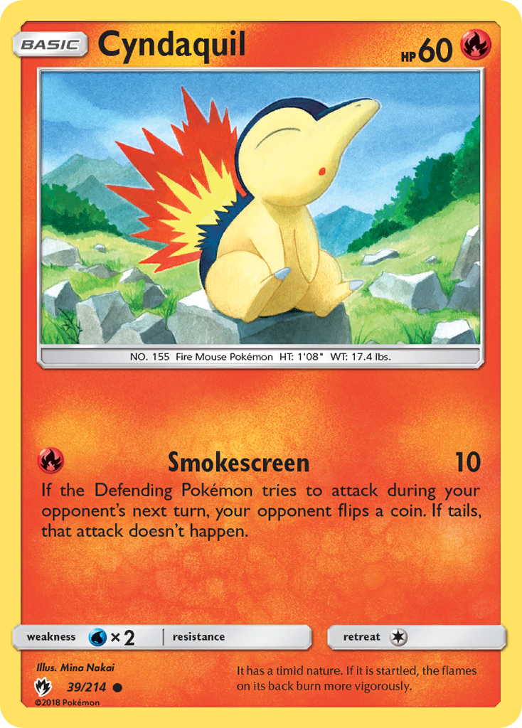 Cyndaquil (39/214) [Sun & Moon: Lost Thunder] Reverse Holofoil