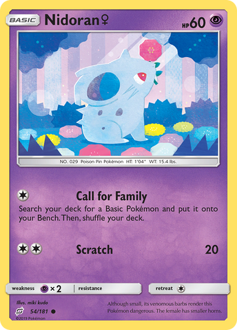 Nidoran (54/181) (Female) [Sun & Moon: Team Up] Reverse Holofoil