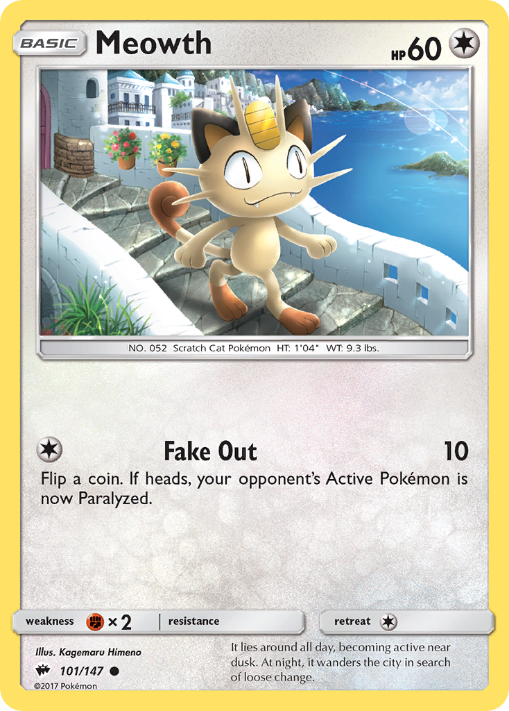 Meowth (101/147) [Sun & Moon: Burning Shadows] Reverse Holofoil