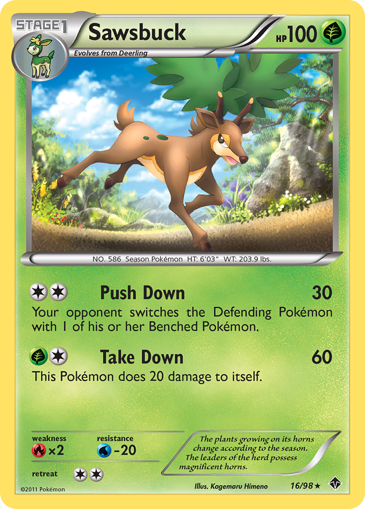 Sawsbuck (16/98) [Black & White: Emerging Powers] Reverse Holofoil