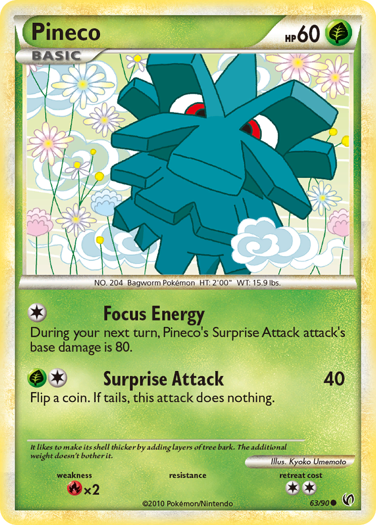 Pineco (63/90) [HeartGold & SoulSilver: Undaunted] Reverse Holofoil
