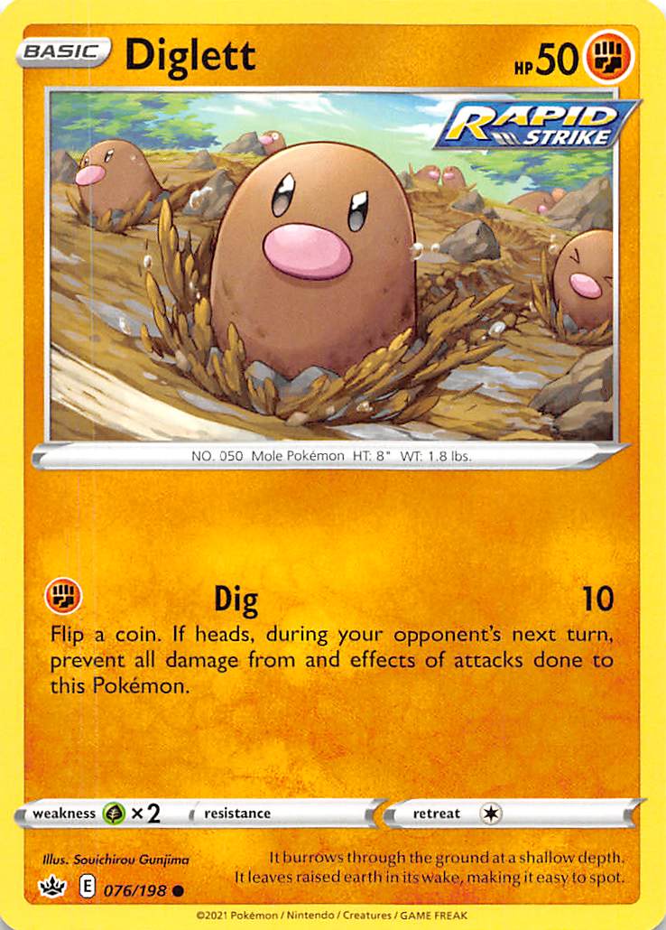Diglett (076/198) [Sword & Shield: Chilling Reign] Reverse Holofoil