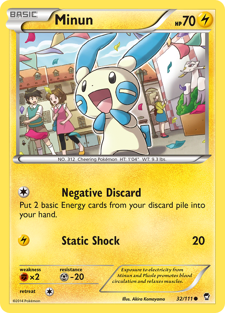 Minun (32/111) [XY: Furious Fists] Reverse Holofoil