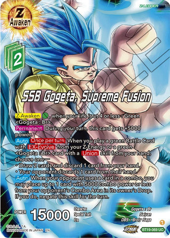 SSB Gogeta, Supreme Fusion (BT19-069) [Fighter's Ambition] Parallel Foil