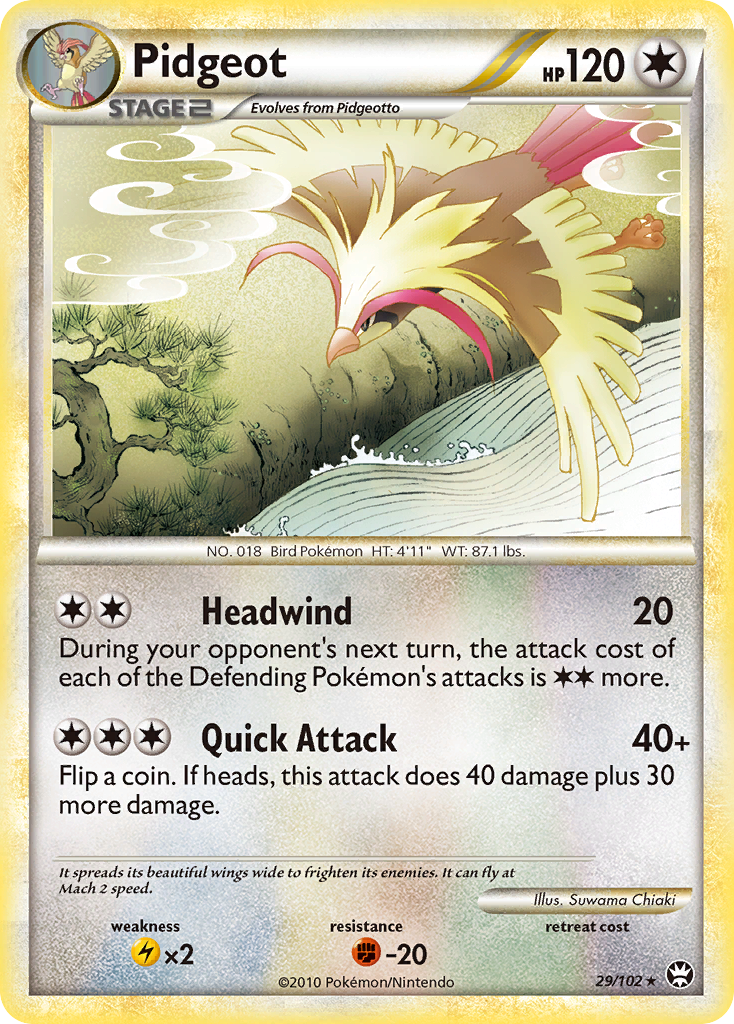 Pidgeot (29/102) [HeartGold & SoulSilver: Triumphant] Reverse Holofoil