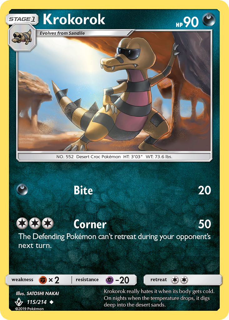 Krokorok (115/214) [Sun & Moon: Unbroken Bonds] Reverse Holofoil
