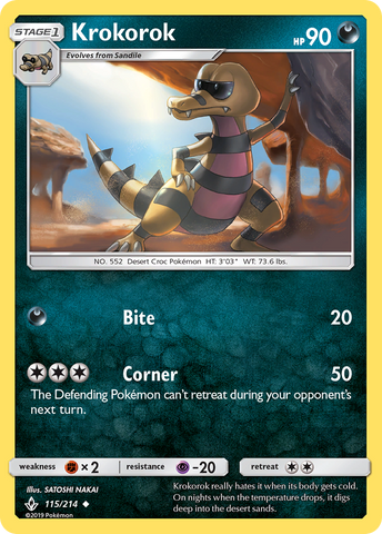 Krokorok (115/214) [Sun & Moon: Unbroken Bonds] Reverse Holofoil