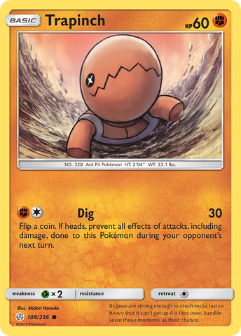 Trapinch (108/236) [Sun & Moon: Cosmic Eclipse] Reverse Holofoil