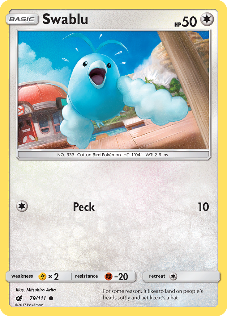 Swablu (79/111) [Sun & Moon: Crimson Invasion] Reverse Holofoil
