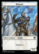 Treasure // Knight Double-Sided Token [Commander Masters Tokens] Foil