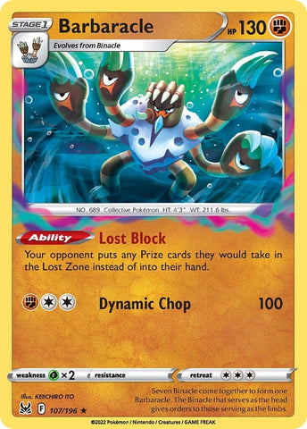 Barbaracle (107/196) [Sword & Shield: Lost Origin] Reverse Holofoil