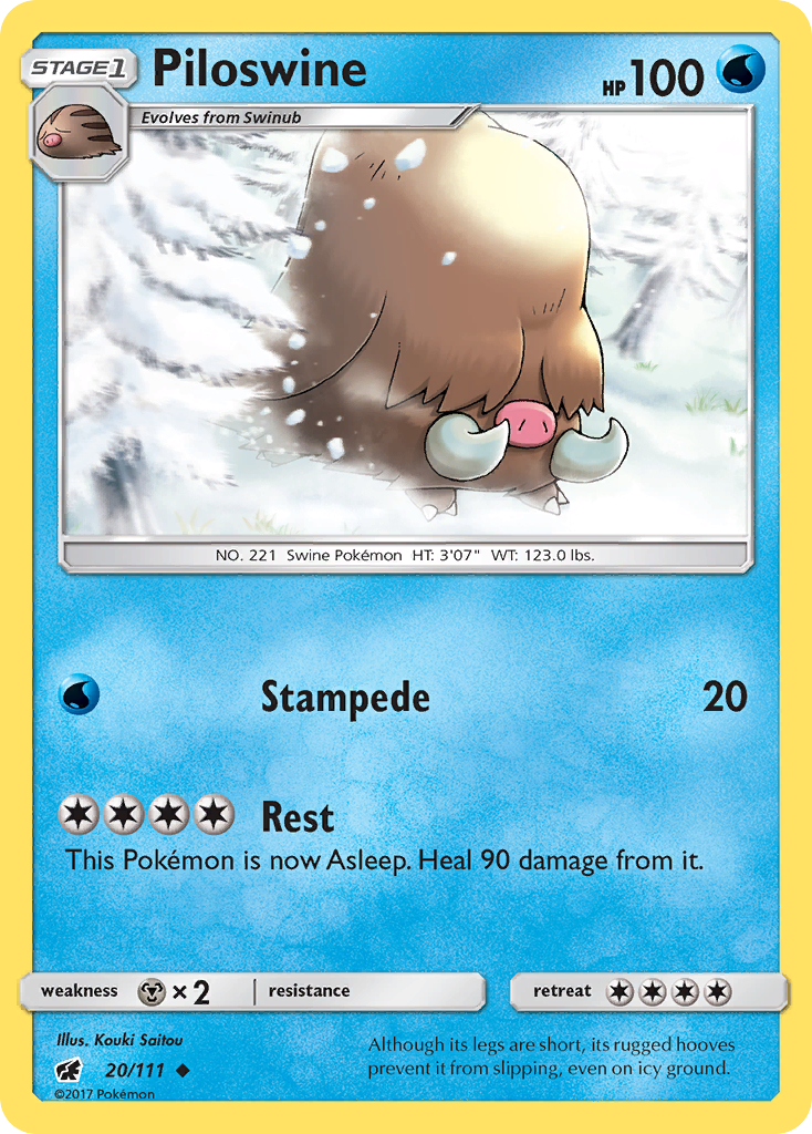 Piloswine (20/111) [Sun & Moon: Crimson Invasion] Reverse Holofoil
