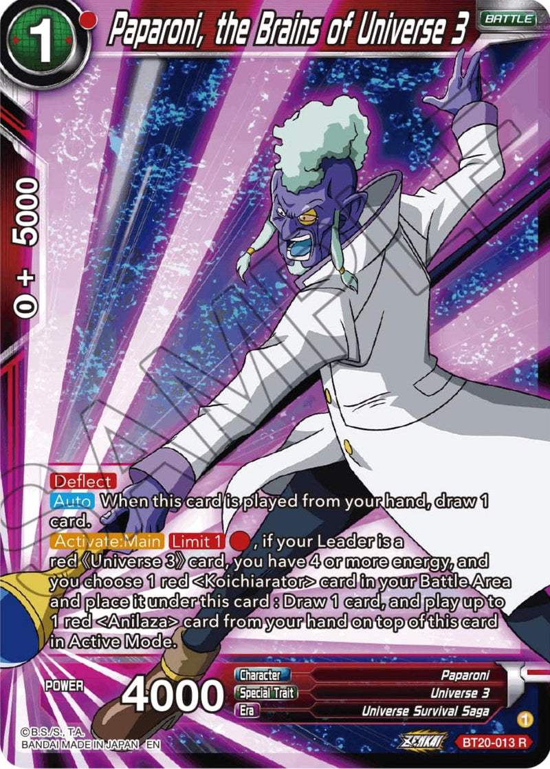 Paparoni, the Brains of Universe 3 (BT20-013) [Power Absorbed] Parallel Foil