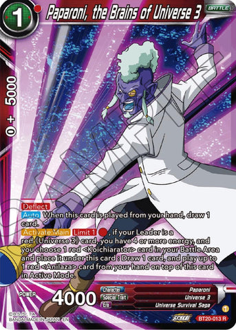 Paparoni, the Brains of Universe 3 (BT20-013) [Power Absorbed] Parallel Foil