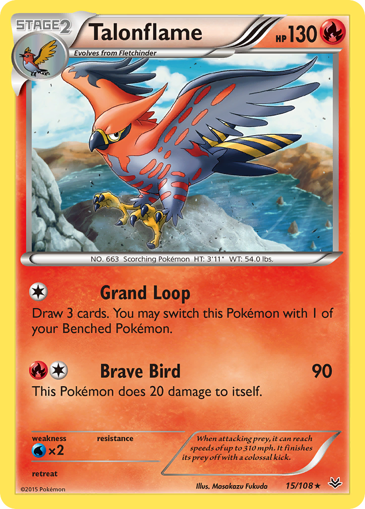 Talonflame (15/108) [XY: Roaring Skies] Reverse Holofoil