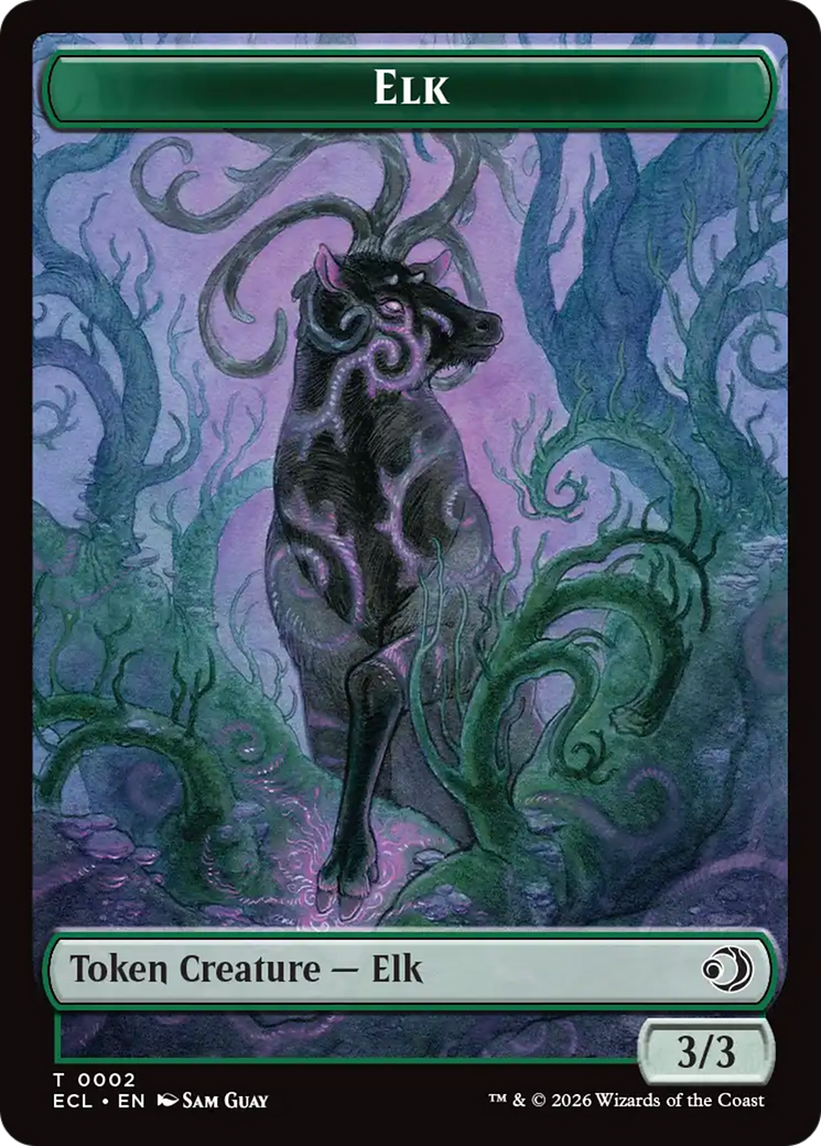Elk // Emblem - Oko, Shadowmoor Scion Double-Sided Token [Lorwyn Eclipsed Tokens] Foil