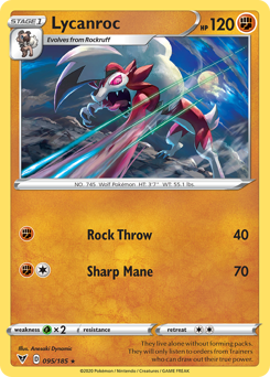 Lycanroc (095/185) [Sword & Shield: Vivid Voltage] Reverse Holofoil