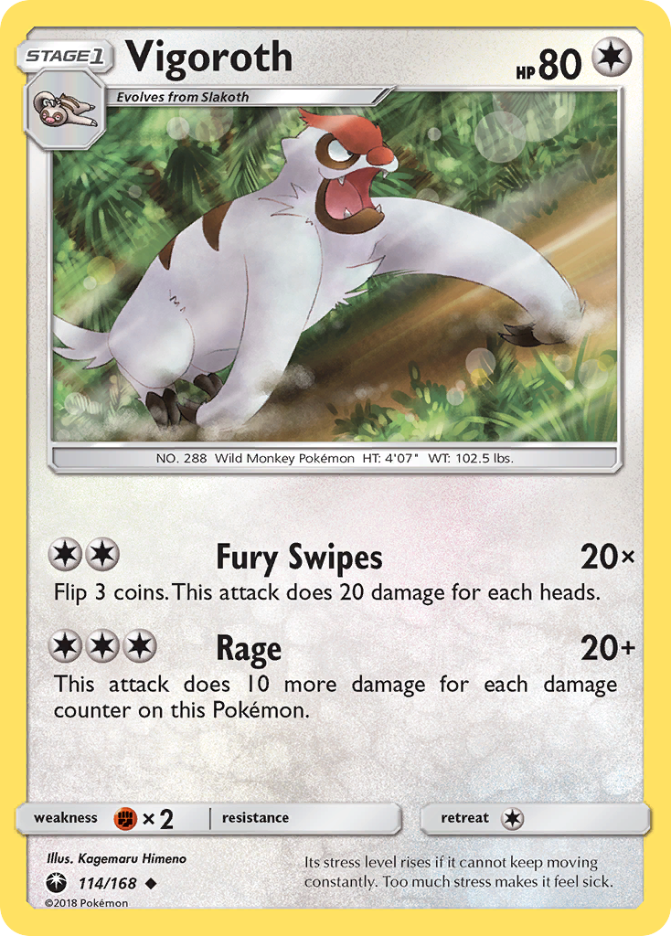 Vigoroth (114/168) [Sun & Moon: Celestial Storm] Reverse Holofoil