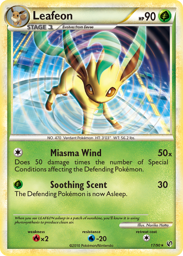 Leafeon (17/90) [HeartGold & SoulSilver: Undaunted] Reverse Holofoil