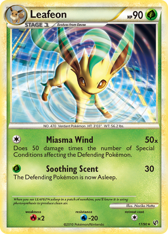 Leafeon (17/90) [HeartGold & SoulSilver: Undaunted] Reverse Holofoil
