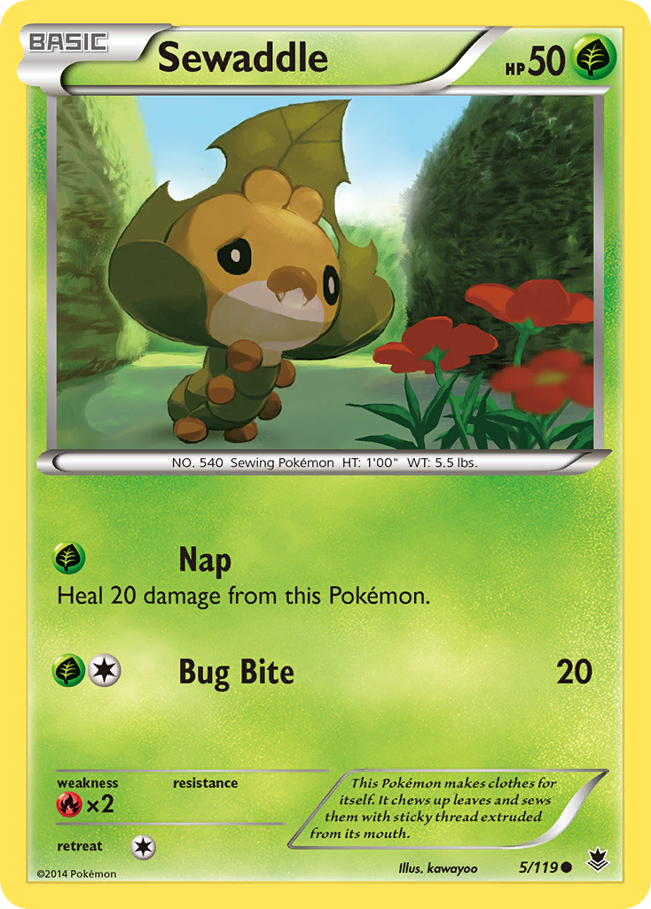 Sewaddle (5/119) [XY: Phantom Forces] Reverse Holofoil