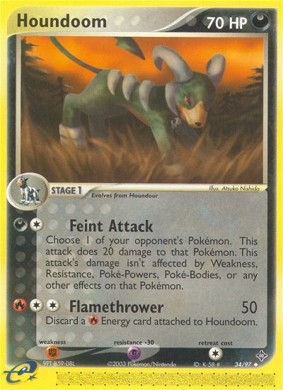 Houndoom (34/97) [EX: Dragon] Reverse Holofoil