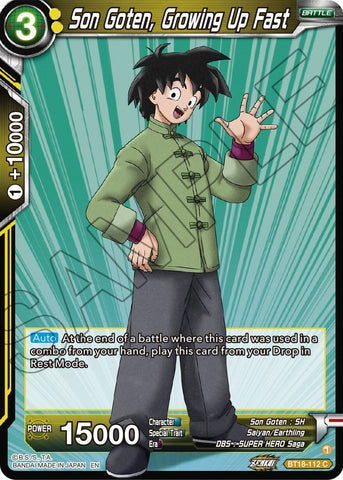 Son Goten, Growing Up Fast (BT18-112) [Dawn of the Z-Legends] Parallel Foil