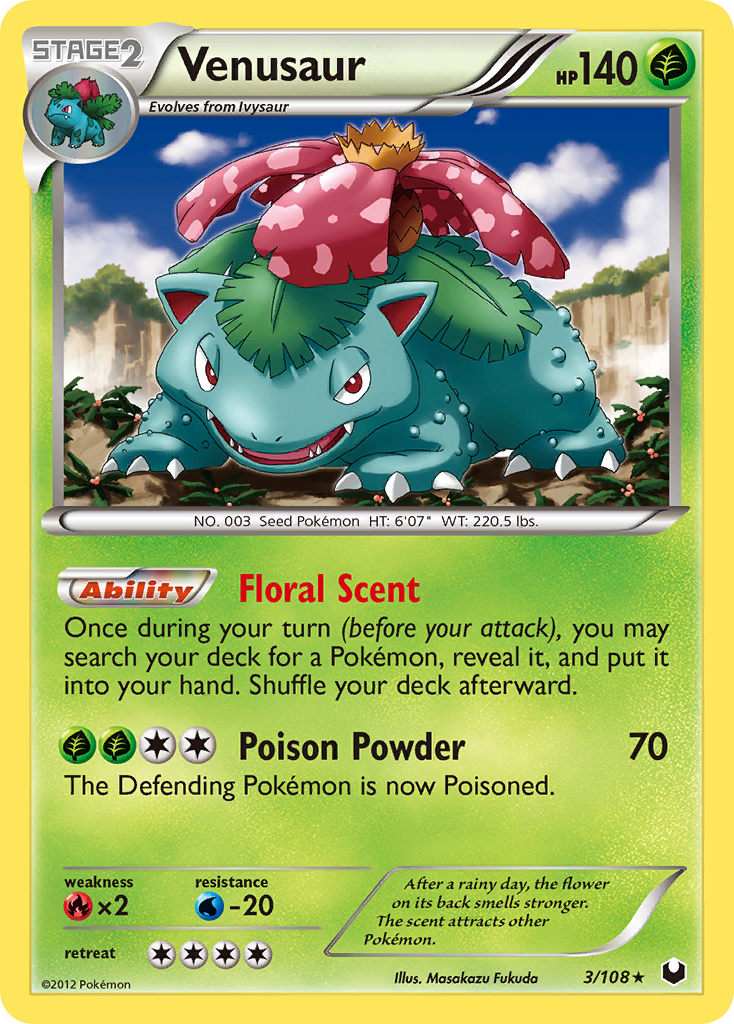 Venusaur (3/108) [Black & White: Dark Explorers] Reverse Holofoil