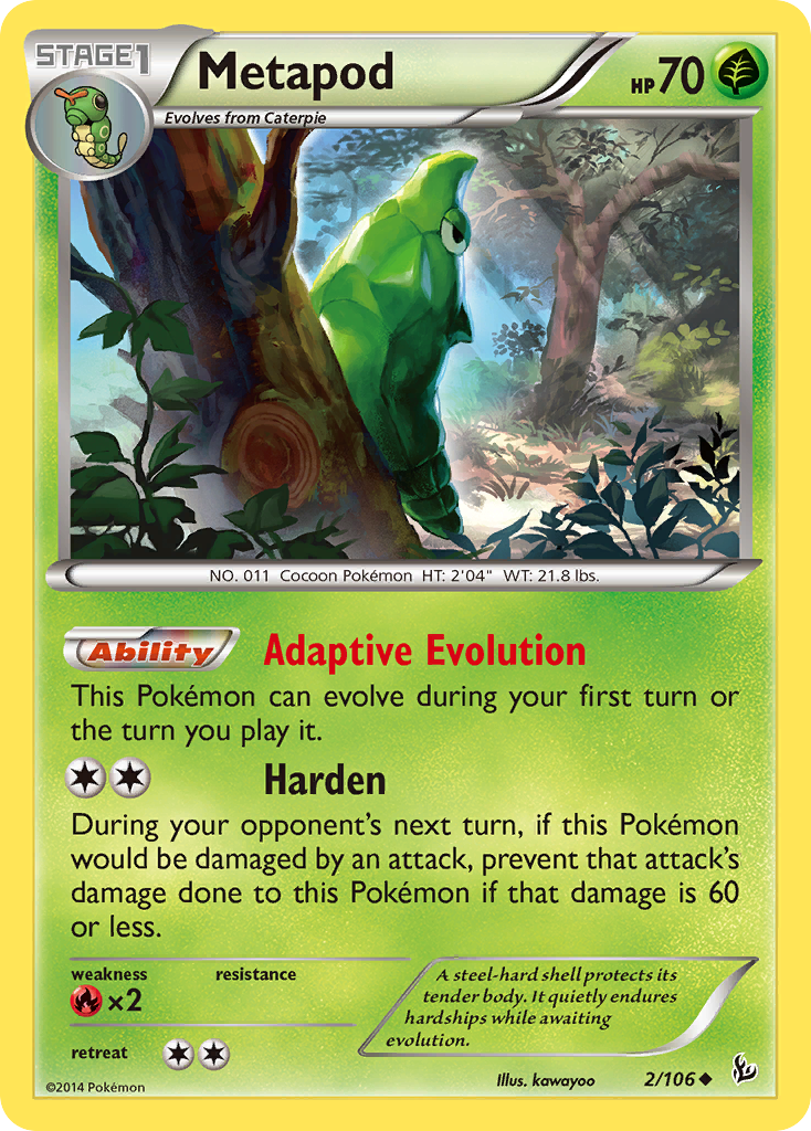 Metapod (2/106) [XY: Flashfire] Reverse Holofoil