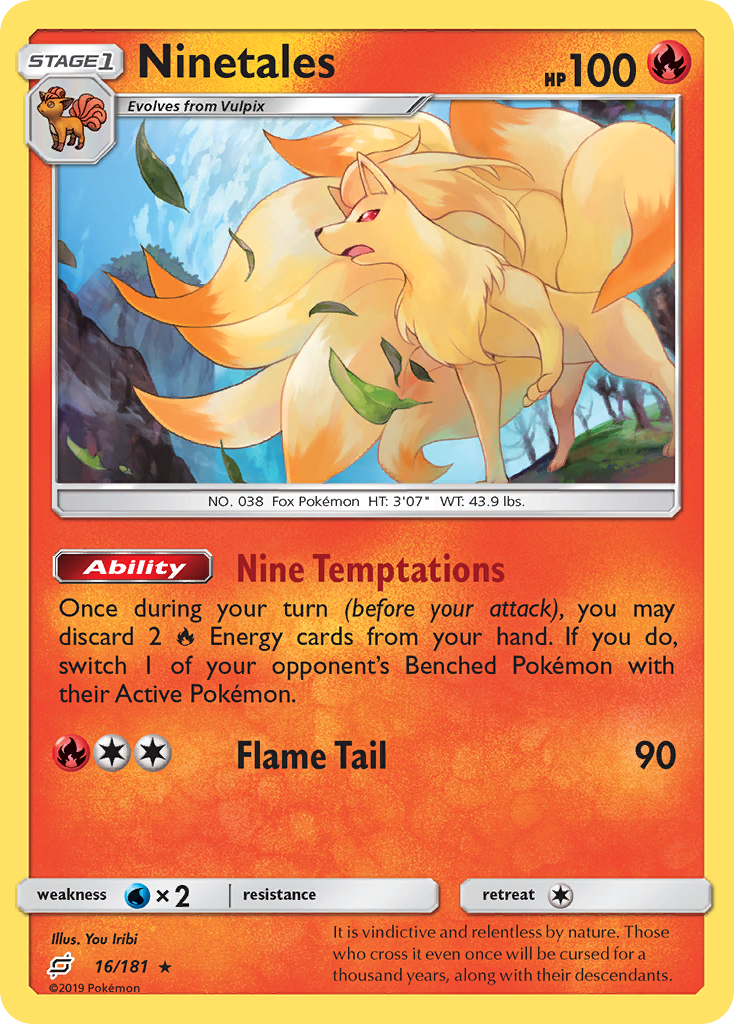 Ninetales (16/181) [Sun & Moon: Team Up] Reverse Holofoil