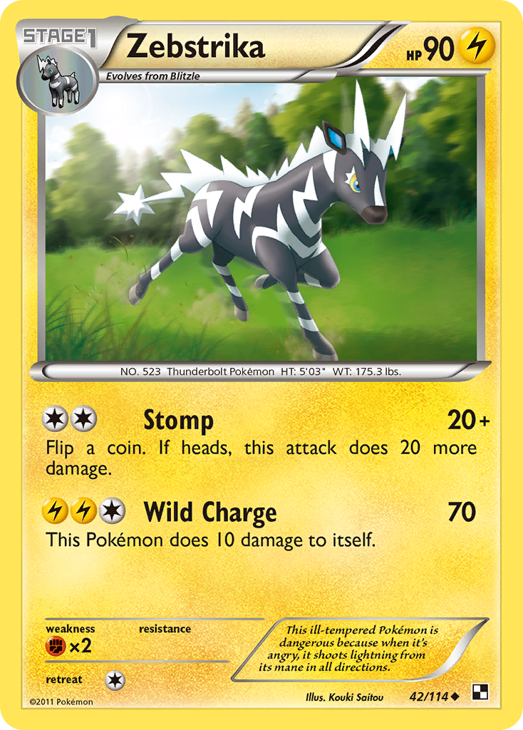 Zebstrika (42/114) [Black & White: Base Set] Reverse Holofoil