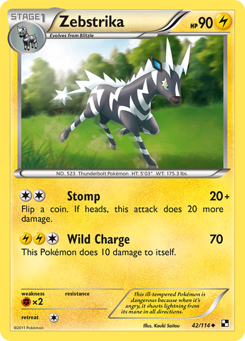 Zebstrika (42/114) [Black & White: Base Set] Reverse Holofoil