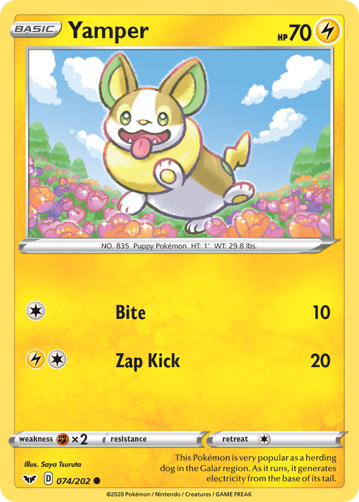 Yamper (074/202) [Sword & Shield: Base Set] Reverse Holofoil