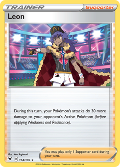 Leon (154/185) [Sword & Shield: Vivid Voltage] Reverse Holofoil