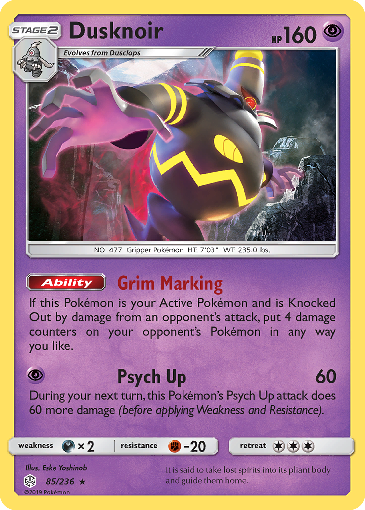 Dusknoir (85/236) [Sun & Moon: Cosmic Eclipse] Reverse Holofoil