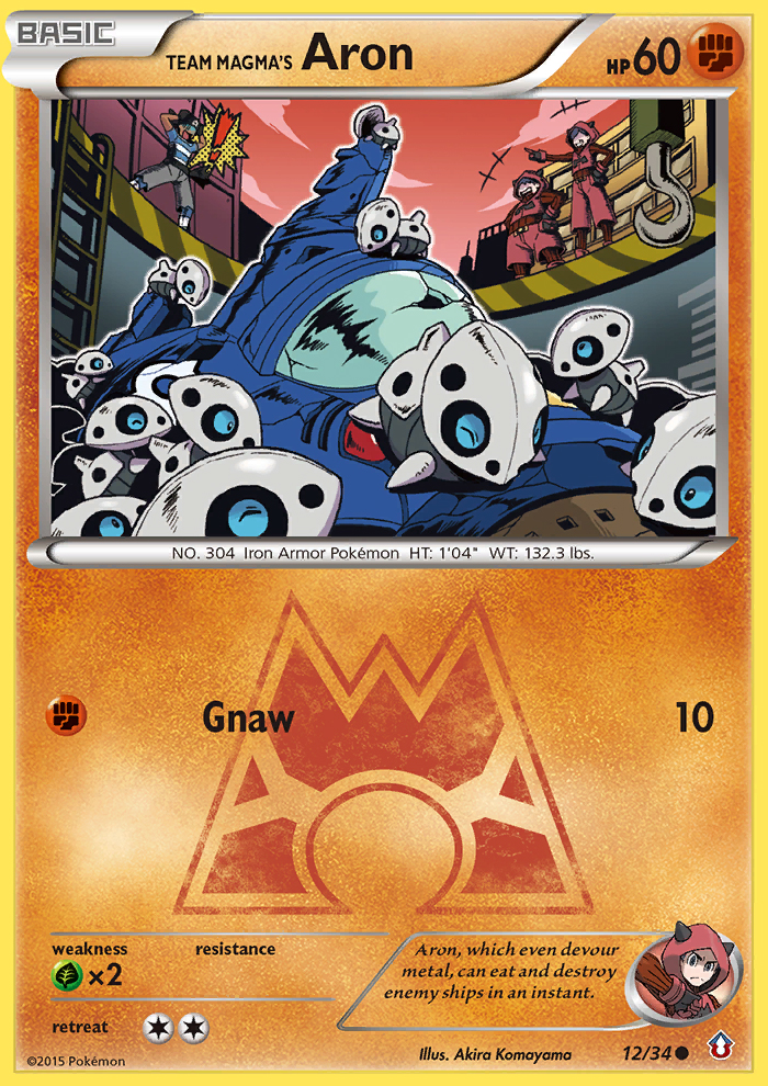Team Magma's Aron (12/34) [XY: Double Crisis] Reverse Holofoil