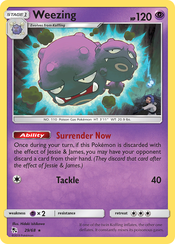 Weezing (29/68) [Sun & Moon: Hidden Fates] Reverse Holofoil