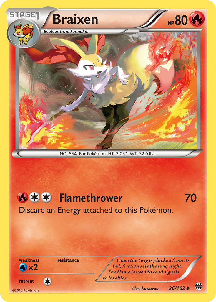 Braixen (26/162) [XY: BREAKthrough] Reverse Holofoil
