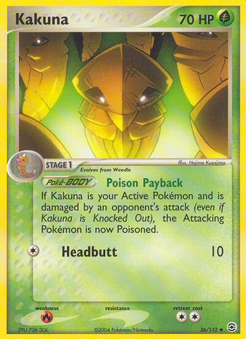 Kakuna (36/112) [EX: FireRed & LeafGreen] Reverse Holofoil