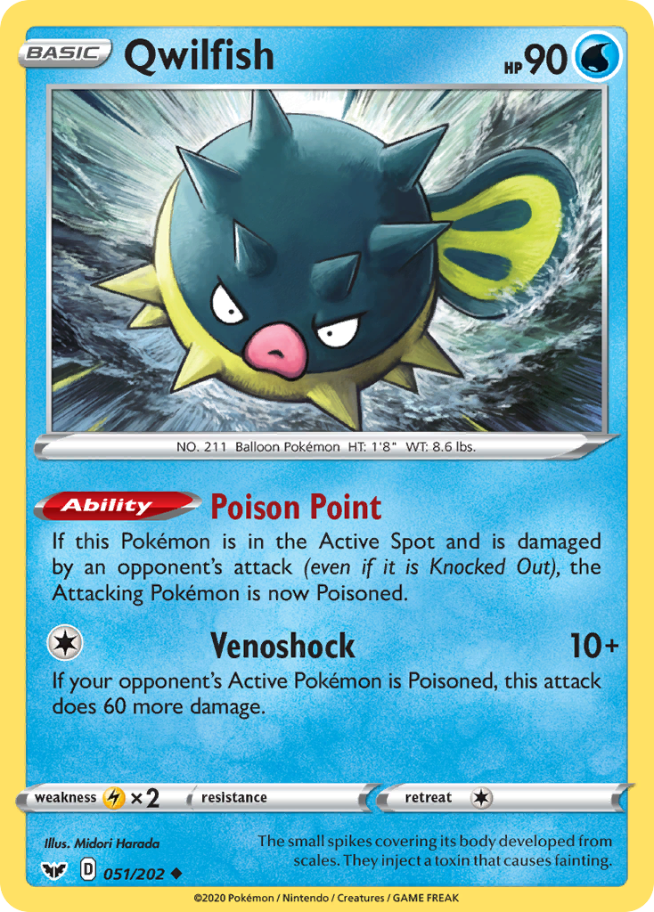 Qwilfish (051/202) [Sword & Shield: Base Set] Reverse Holofoil