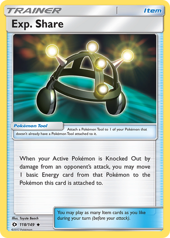 Exp. Share (118/149) [Sun & Moon: Base Set] Reverse Holofoil