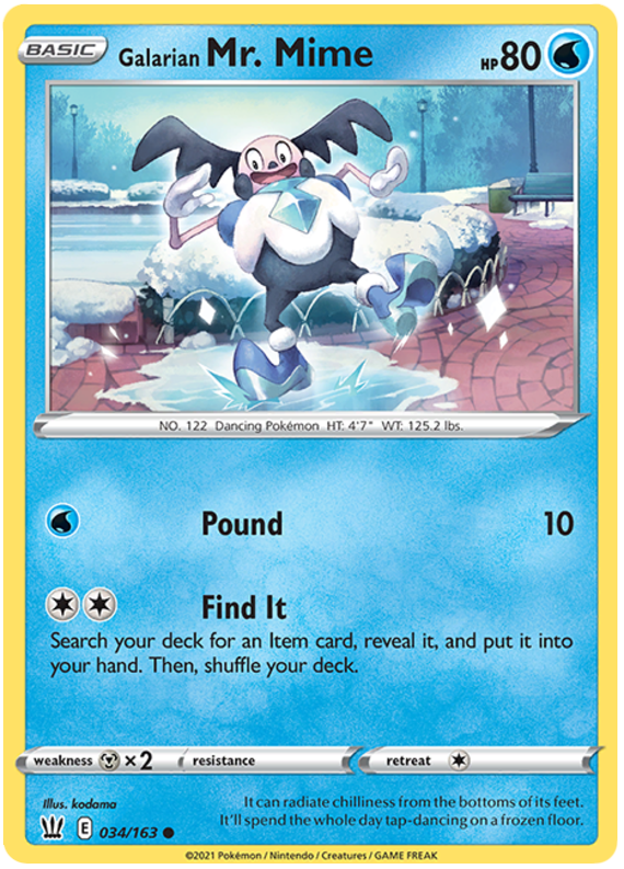 Galarian Mr. Mime (034/163) [Sword & Shield: Battle Styles] Reverse Holofoil