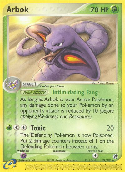 Arbok (29/100) [EX: Sandstorm] Reverse Holofoil