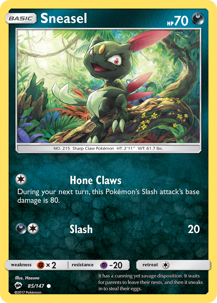 Sneasel (85/147) [Sun & Moon: Burning Shadows] Reverse Holofoil