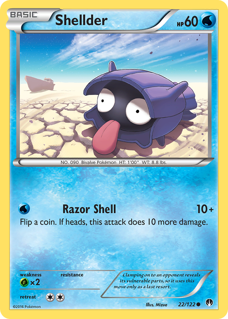 Shellder (22/122) [XY: BREAKpoint] Reverse Holofoil